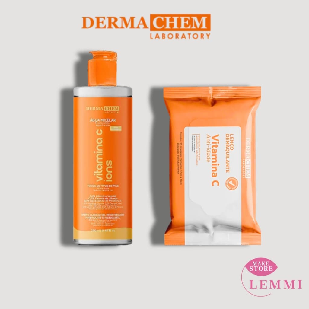 Lenço Demaquilante e Água Micelar Vitamina C - Dermachem