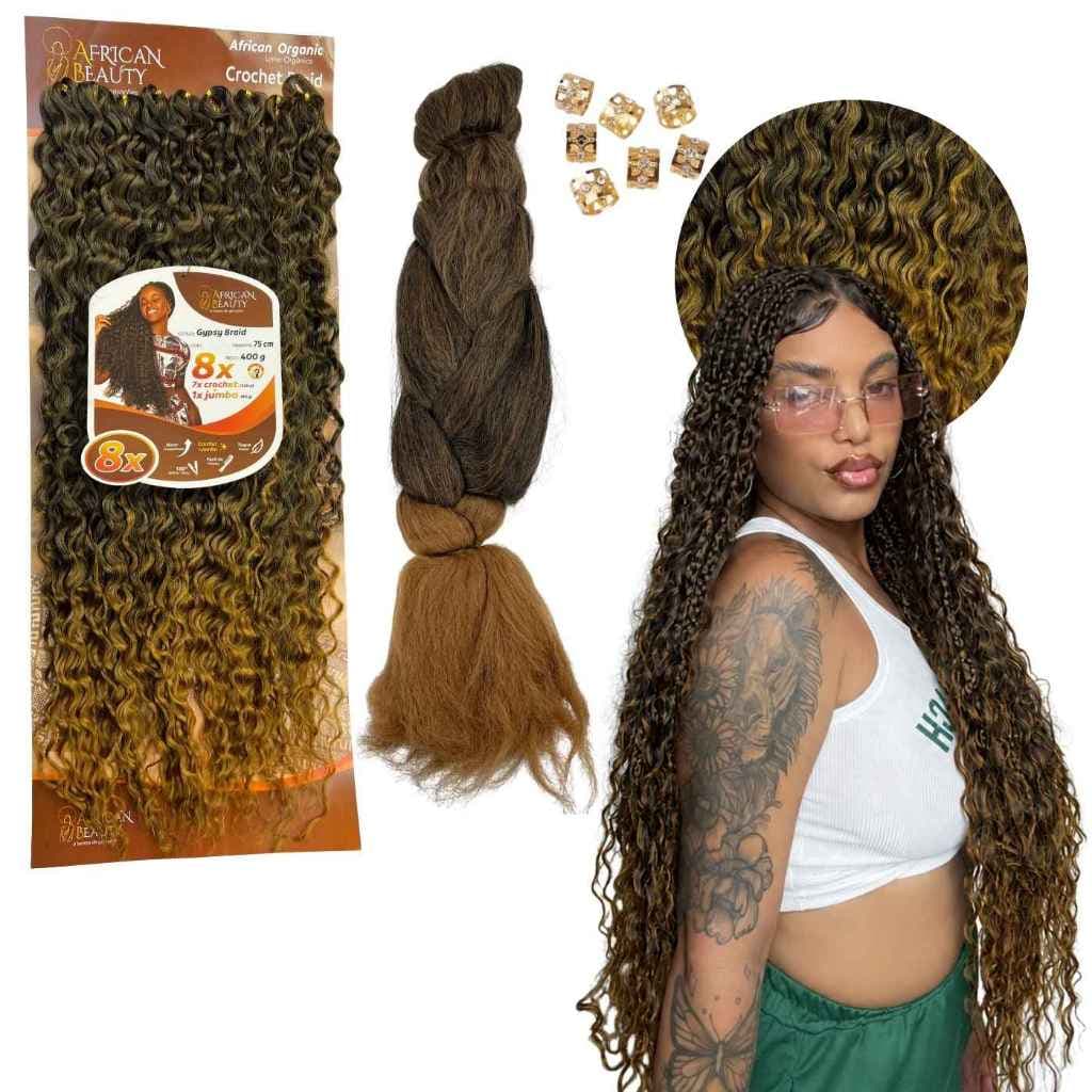 Cabelo Crochet Gypsy Braid 75cm 320g E Jumbo Para Tranças African Beauty 80g