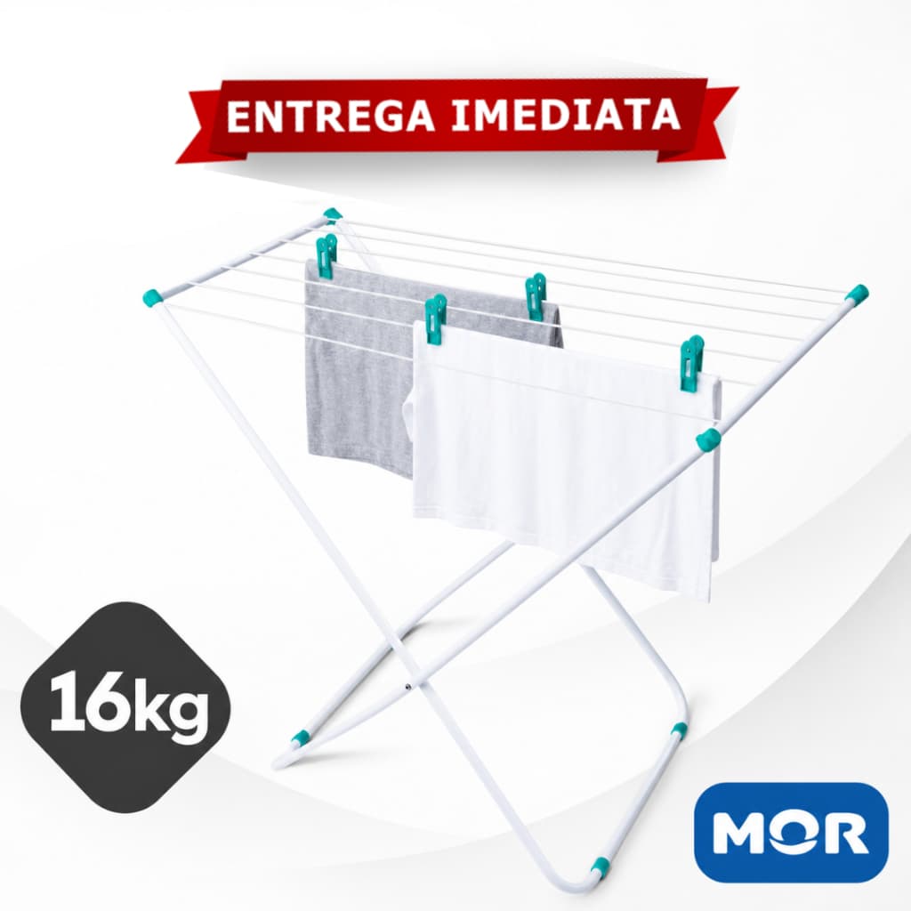 Varal De Chão Slim  Sem Abas Mor 16Kg Não Enferruja
