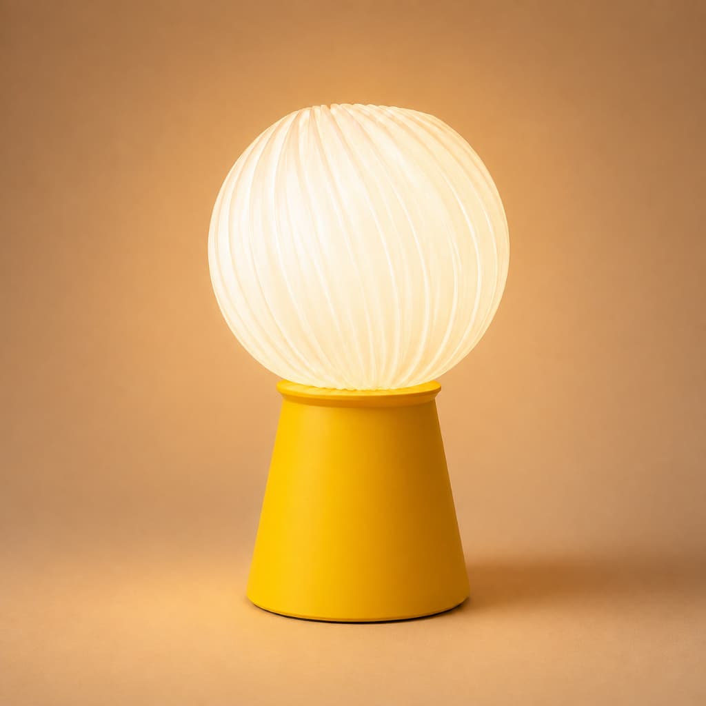 Abajur Luminária Decorativo Cone de Mesa 20cm com Lampada para Quarto e Sala Escritório