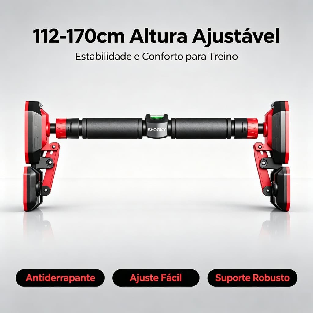 Barra Fixa Porta Ajustável 112‑170cm Trava Reforçada  Treino Calistenia Musculação em Casa