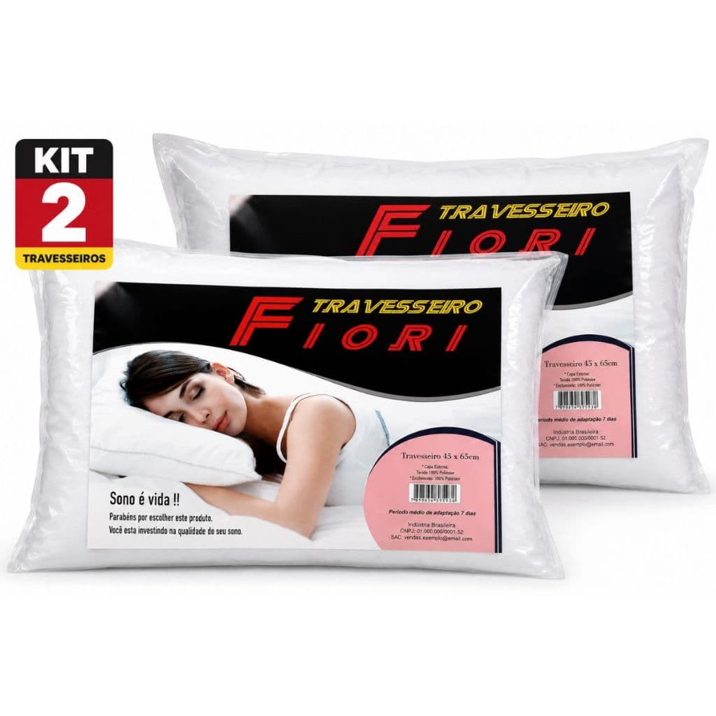 KIT 2 TRAVESSEIROS FIORI – MACIEZ E CONFORTO PARA UMA NOITE DE SONO PERFEITA