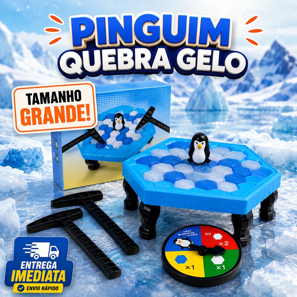 Jogo Pinguim Quebra Gelo Numa Fria Grande Brinquedo Infantil Para Crianças Jogo de Mesa