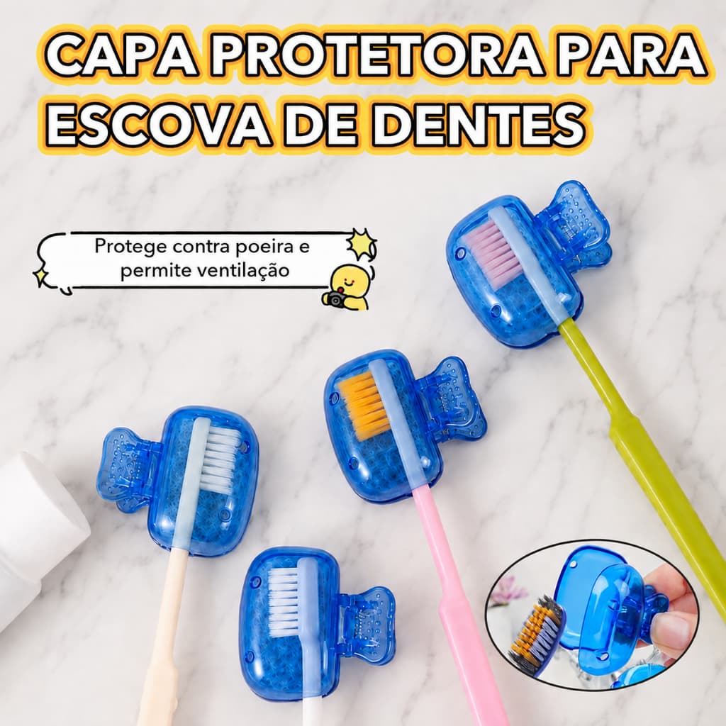 4 Pçs/Kit Clipe De Armazenamento Porta Escova De Dentes Tampa Protetora Viagem Portátil À Prova De Poeira Caso