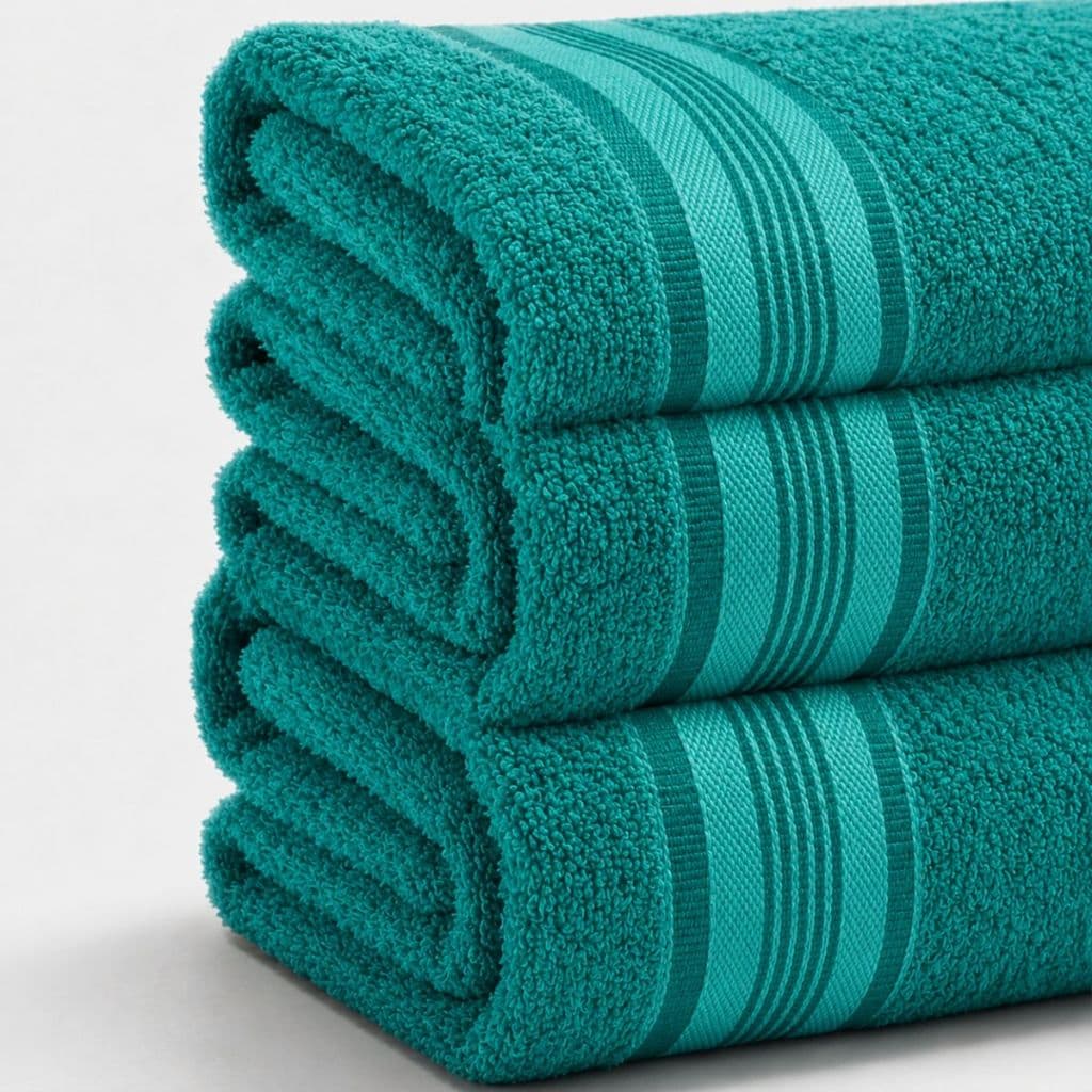 Kit 3 Toalhas de Banho Turquesa 100% Algodão Jogo Banhão Premium Macia Alta Absorção Toalha Luxo Gigante 75x180cm