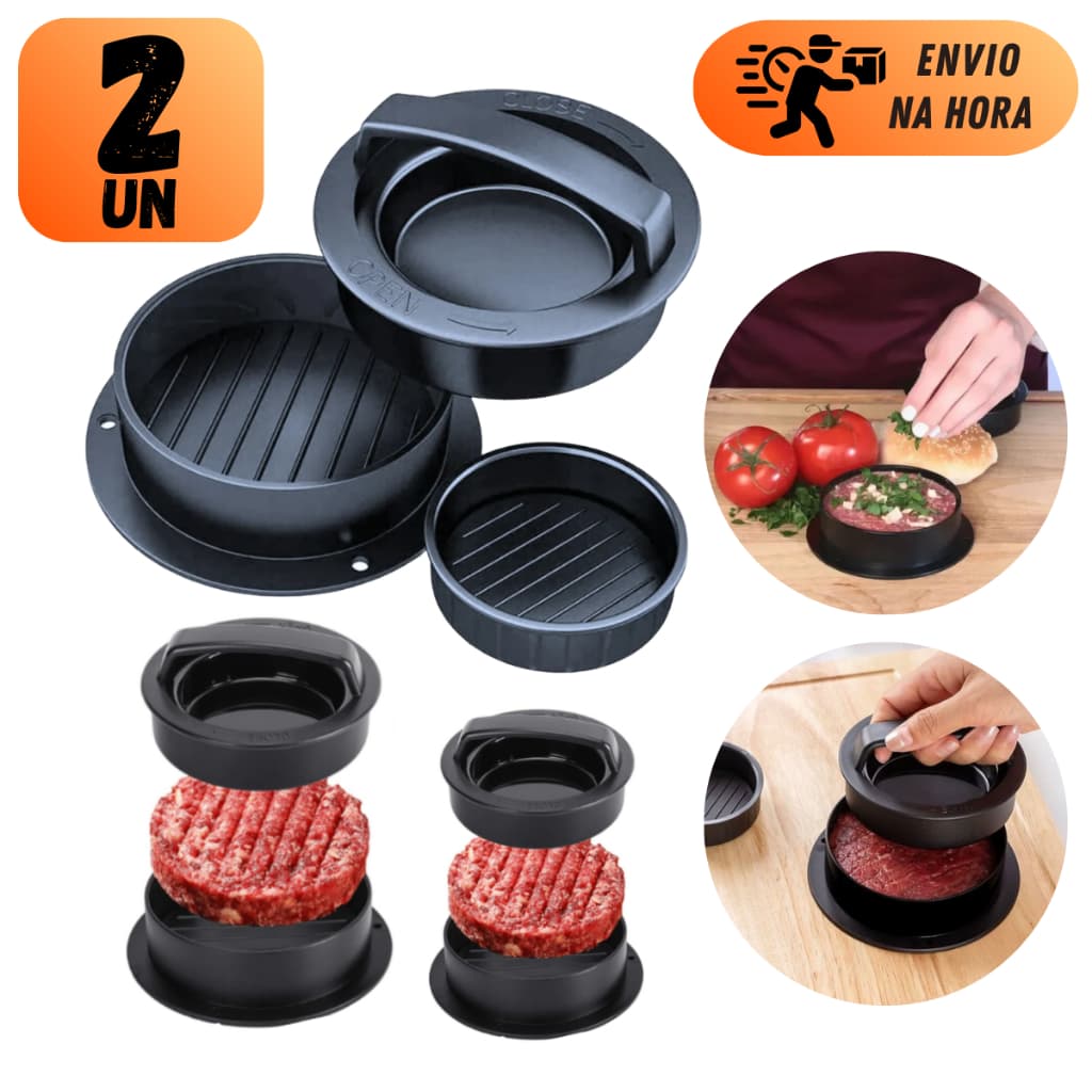 Kit Forma Modeladora De Hambúrguer 3 Em 1 Molde Para Hambúrguer Artesanal Para Restaurantes