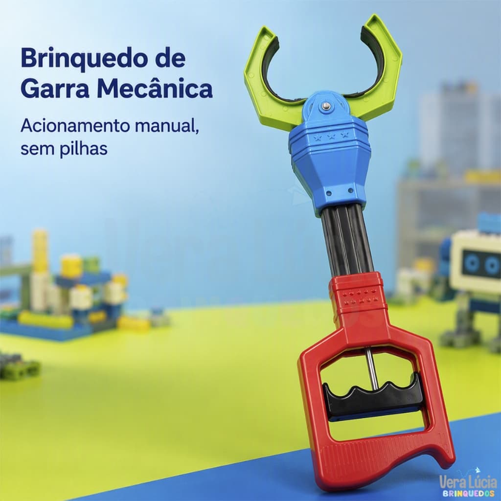 Garra Mecânica Infantil Brinquedo Pega Objetos Pinça Robótica Desafio Coordenação Motora