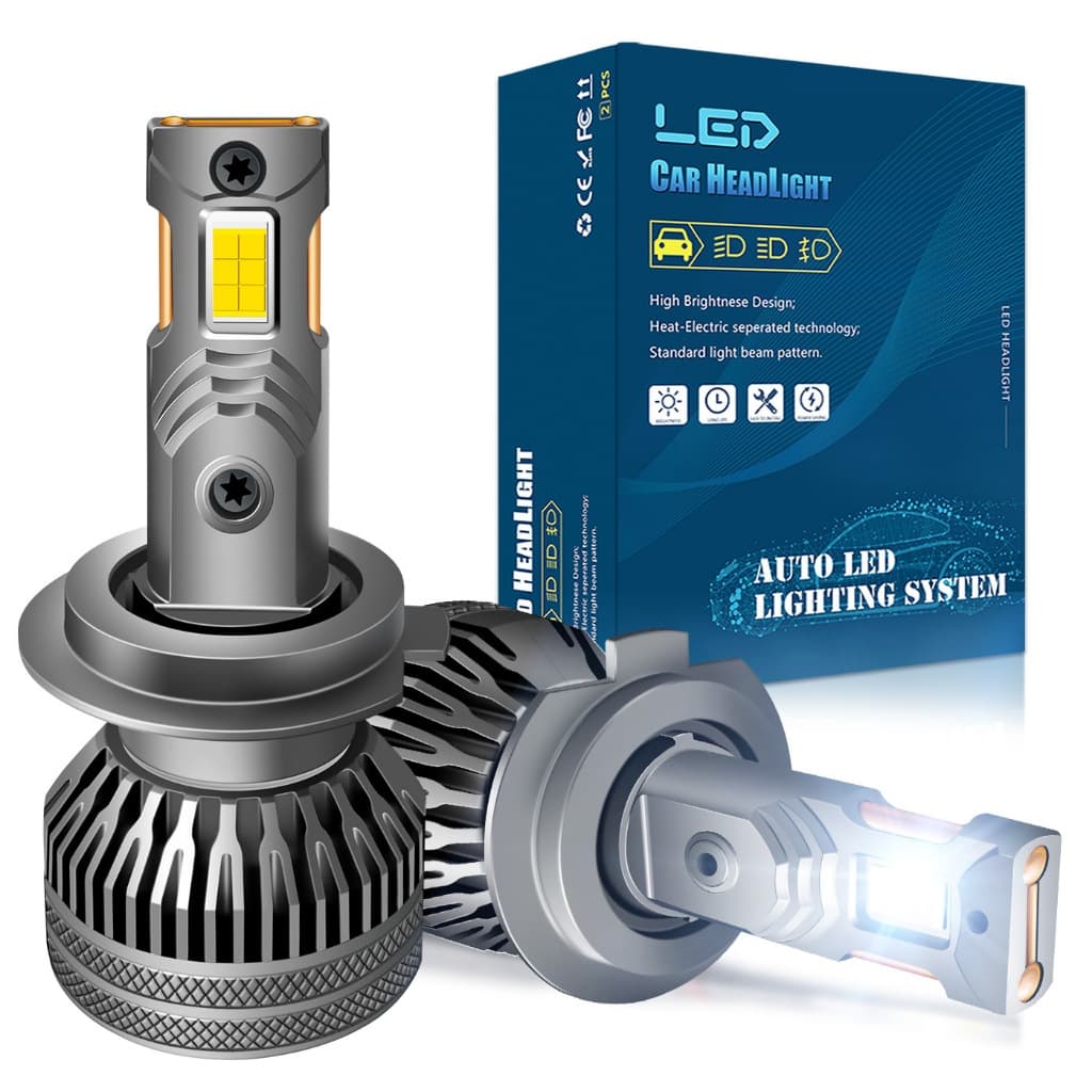 ROVIK Nova Geração Lâmpada LED para Farol Automotivo H4 H7 300W/par 12V 6500K Super Branca 300% Mais Brilho (M7)