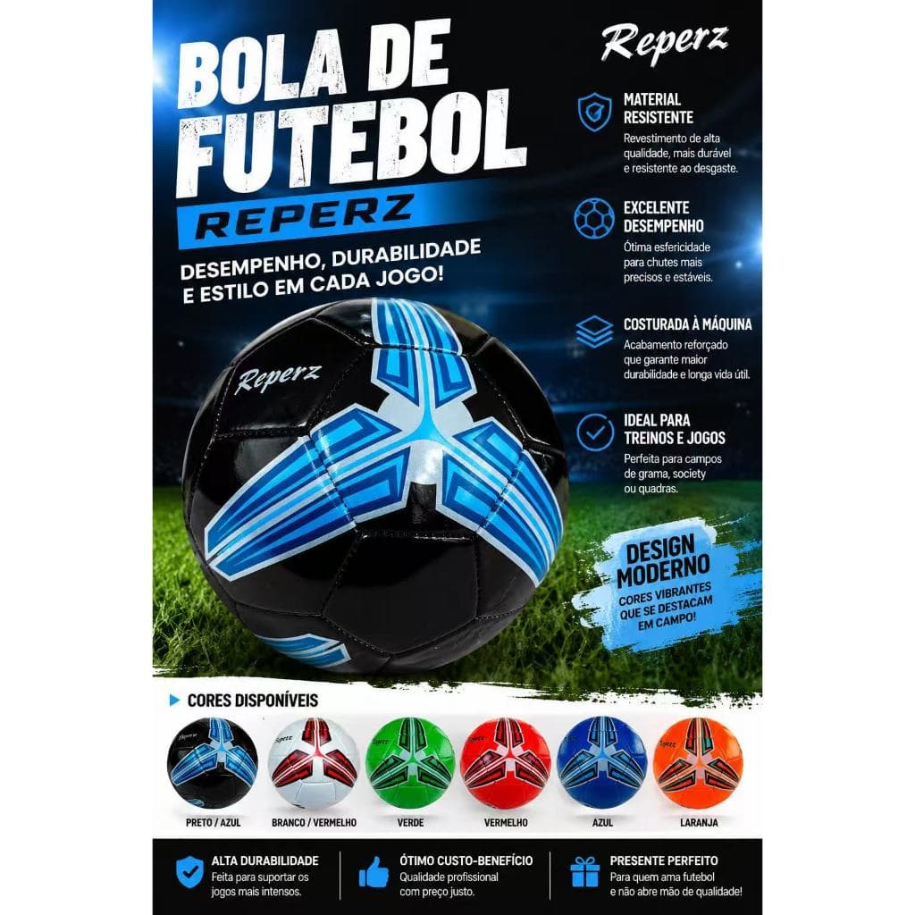 Bola De Futebol Campo Capotão Tamanho Padrão Infantil Reperz