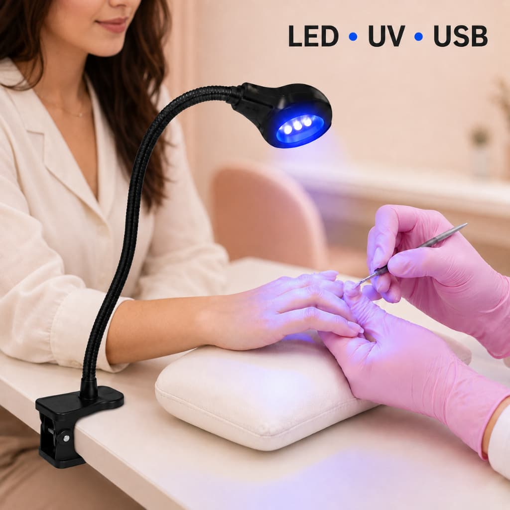 Luminaria UV Mesa Garra Flexivel Secagem Unha Gel Cabine