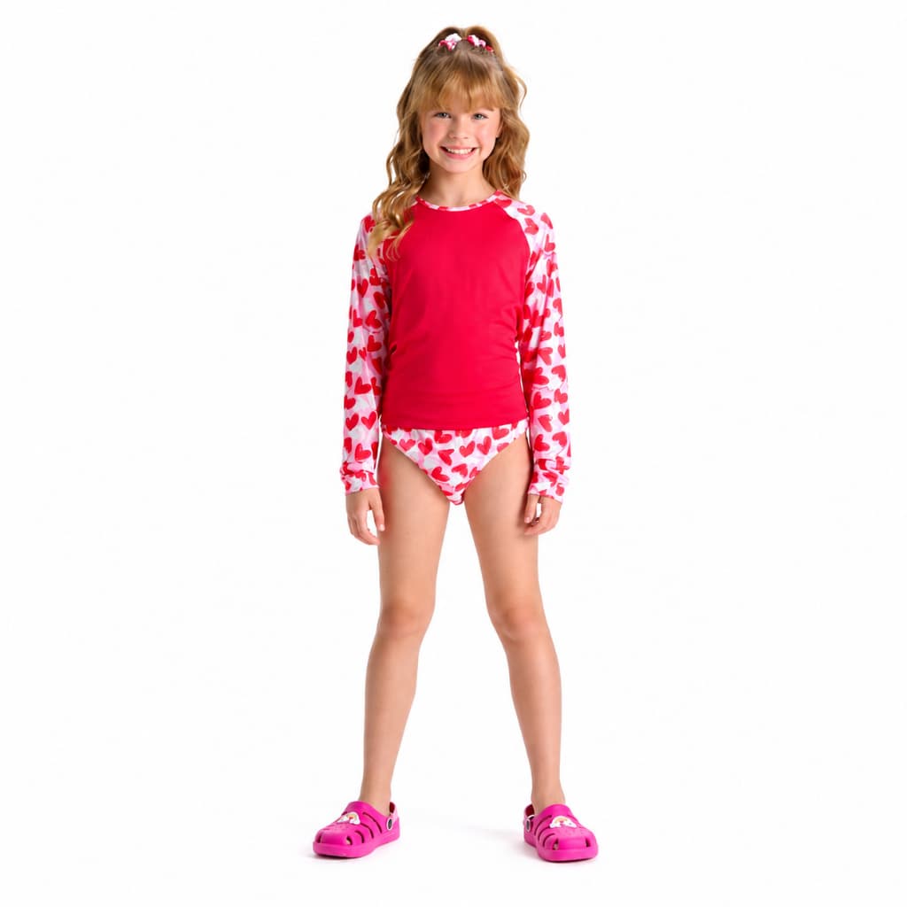 Conjunto Praia Infantil UV50+ Manga Longa Estampas Divertidas