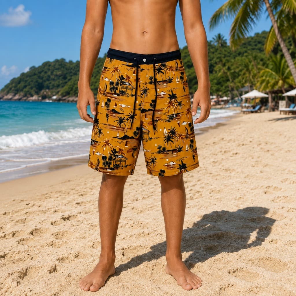 Kit Com 5 Bermudas Surf Tactel Juvenil Moda Praia Short Piscina