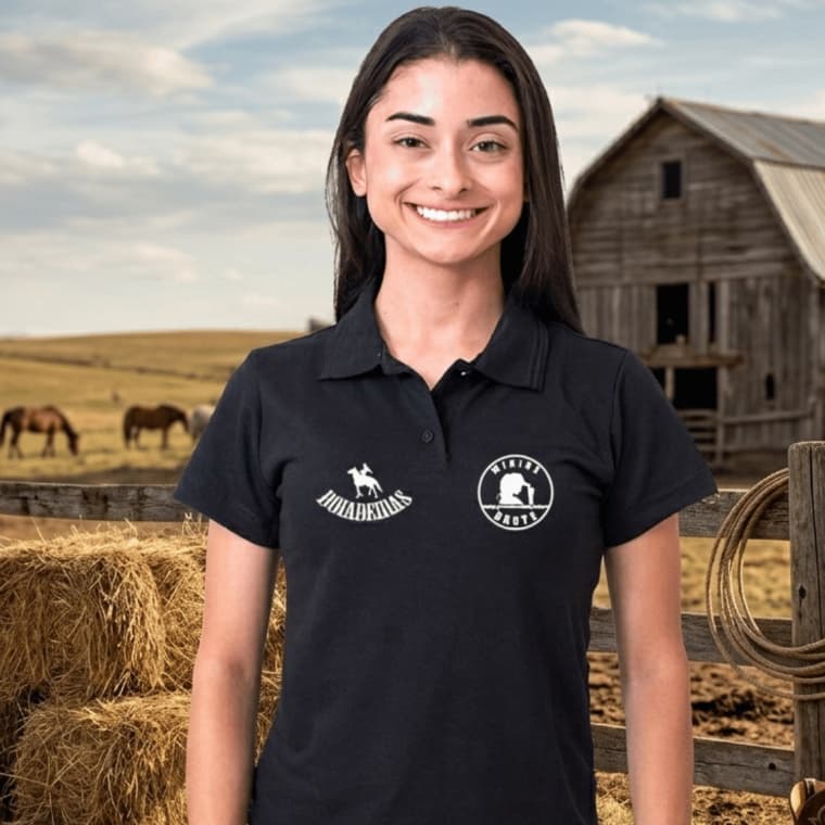 Camiseta Gola Polo  Minina Bruta Boiadeira Camisa Feminina Com Brinde Com Escrito nas Costas