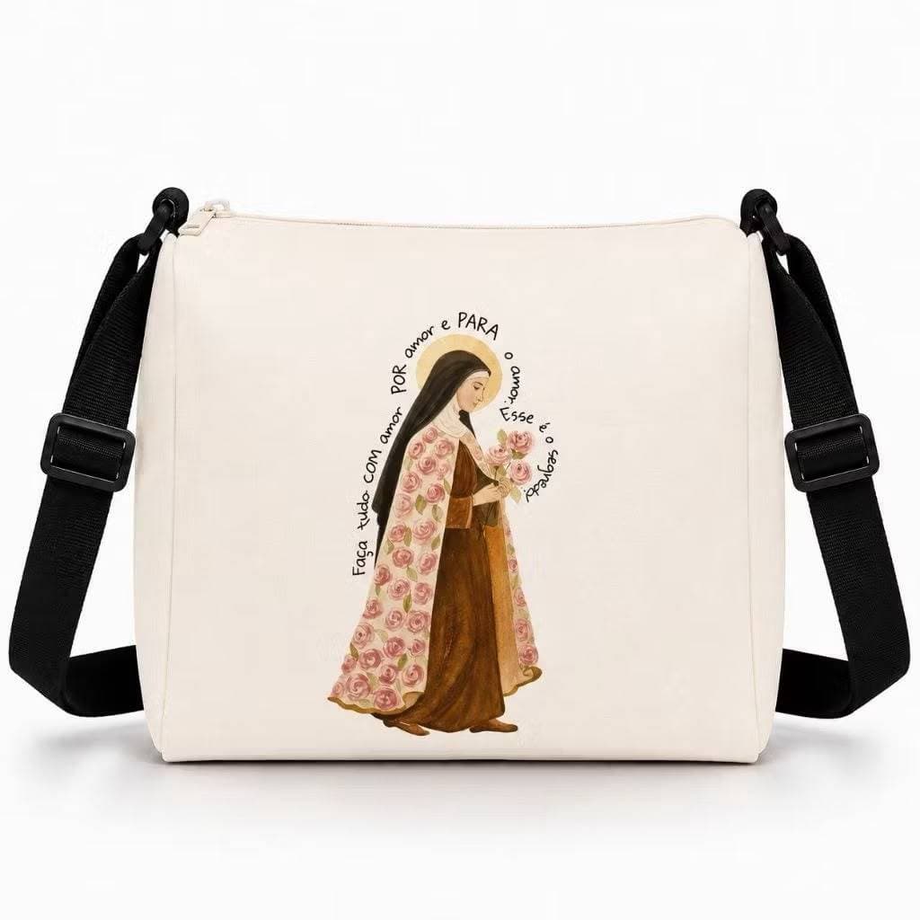 Bolsa de ombro feminina católica Santa Terezinha casual