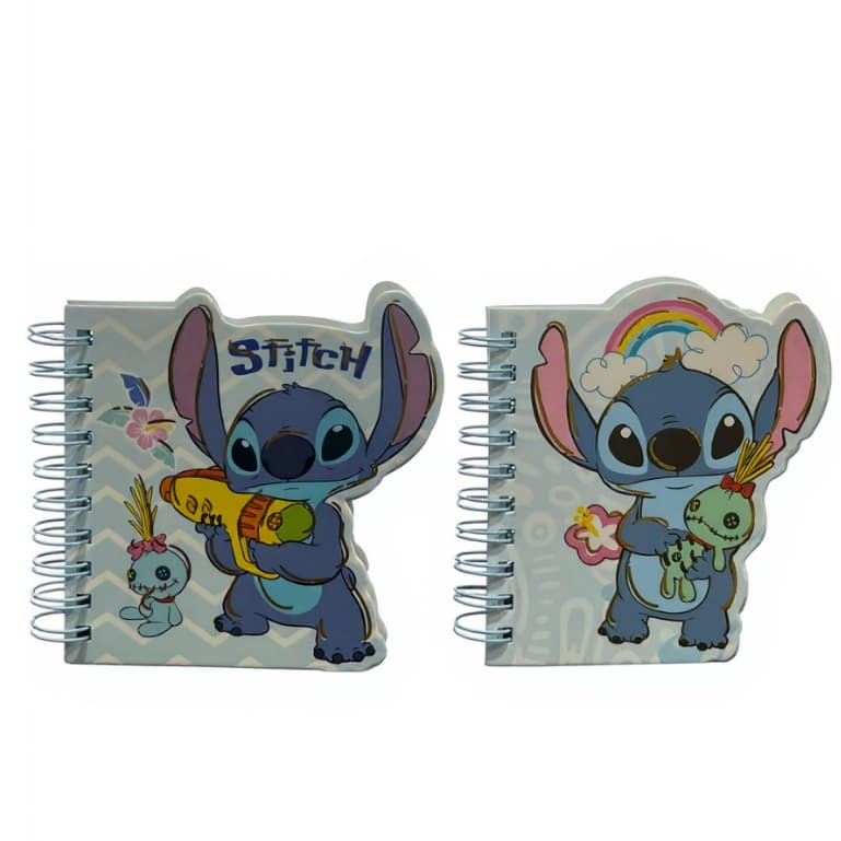 Kit 14 Mini Cadernos de Anotações Sortidos  Stitch - Caderninhos com Folhas Decoradas