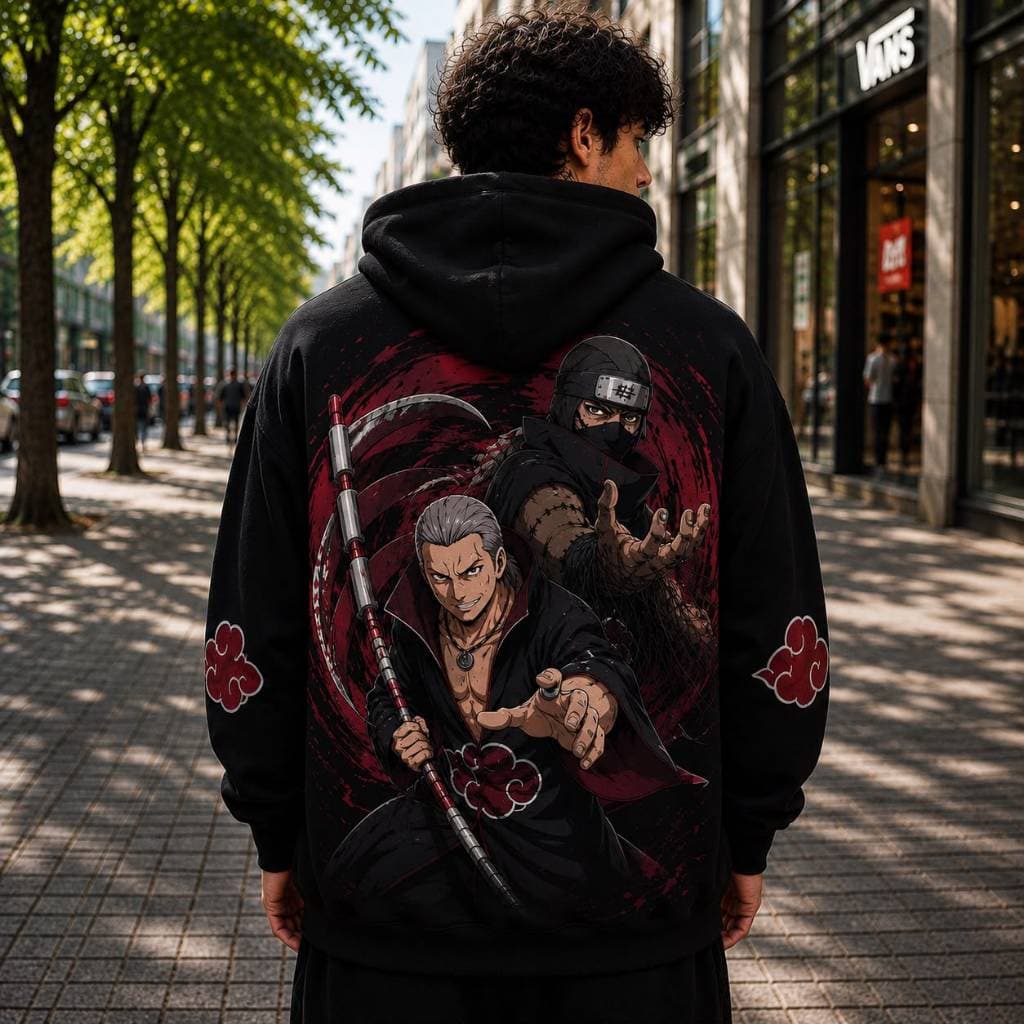 Moletom Masculino Preto Akatsuki Kakuzo e Hidan - Envio Imediato