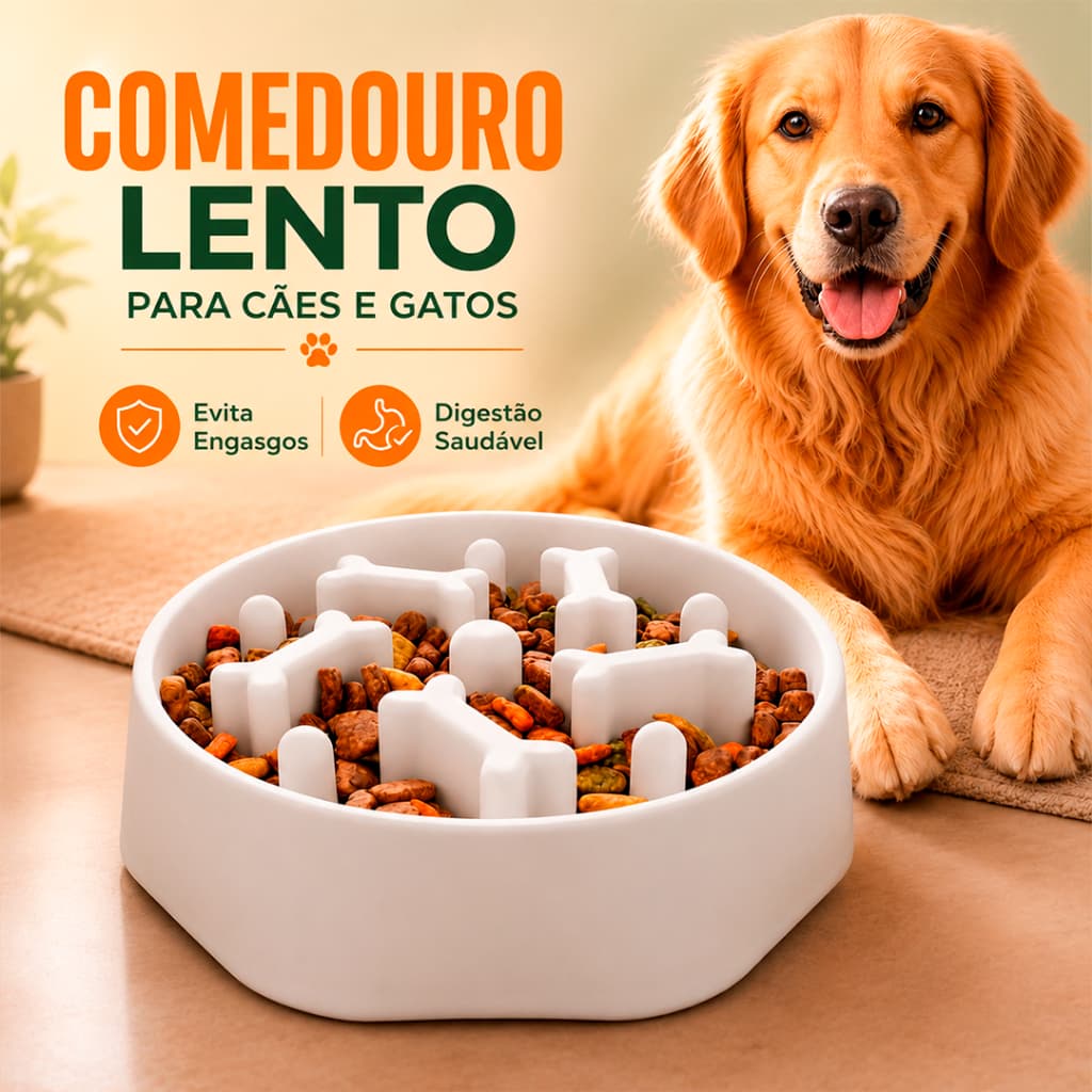 Pote  Comedouro Lento para Cães e Gatos Tigela Slow Feeder Anti Ansiedade.