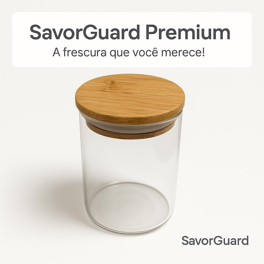 Pote Hermético de Vidro Borossilicato com Tampa de Bambu  200 ML  para Alimentos