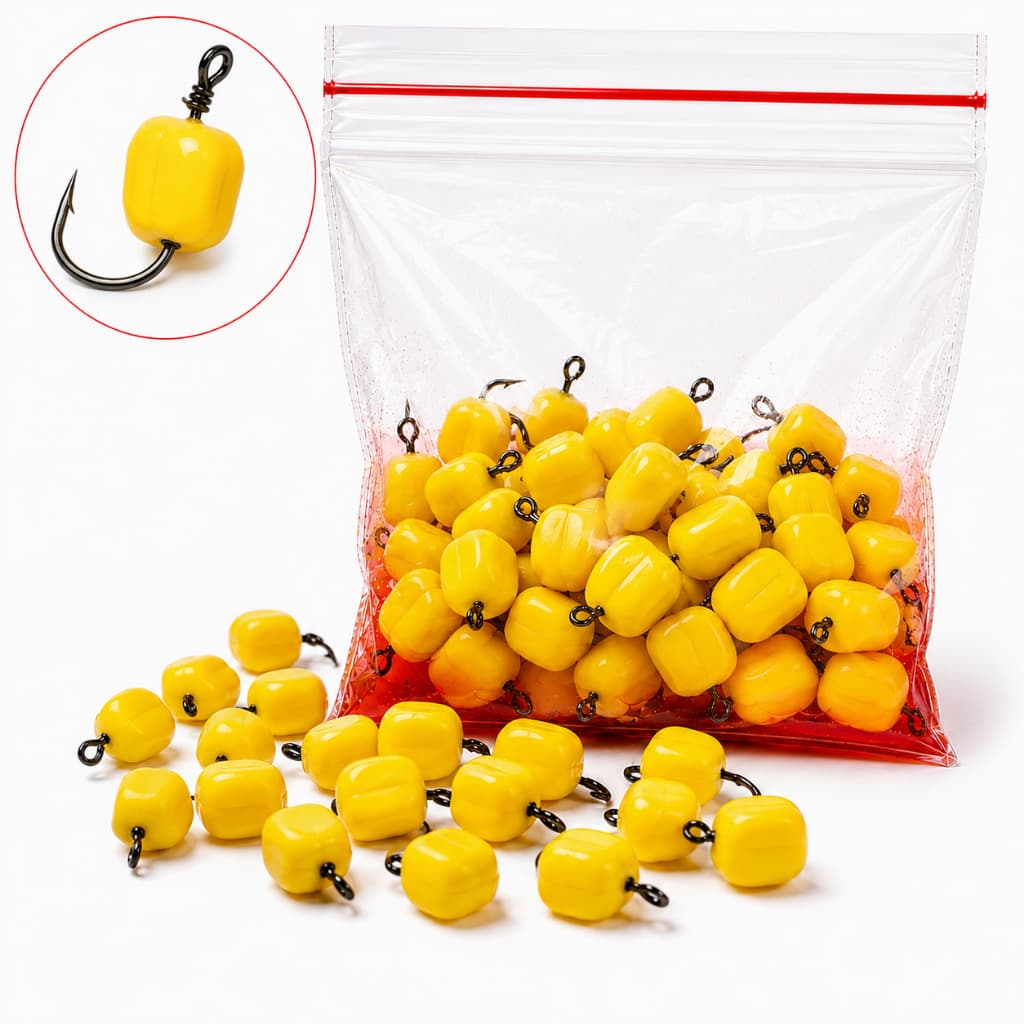 ISCA ARTIFICIAL MILHO AMARELO COM ANZOL E AROMA PARA TILÁPIA PARA PESCA