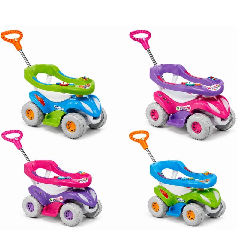 Quadriciclo Infantil Calesita Super Comfort Carrinho de passeio Com Empurrador 2 em 1 com Lançamento