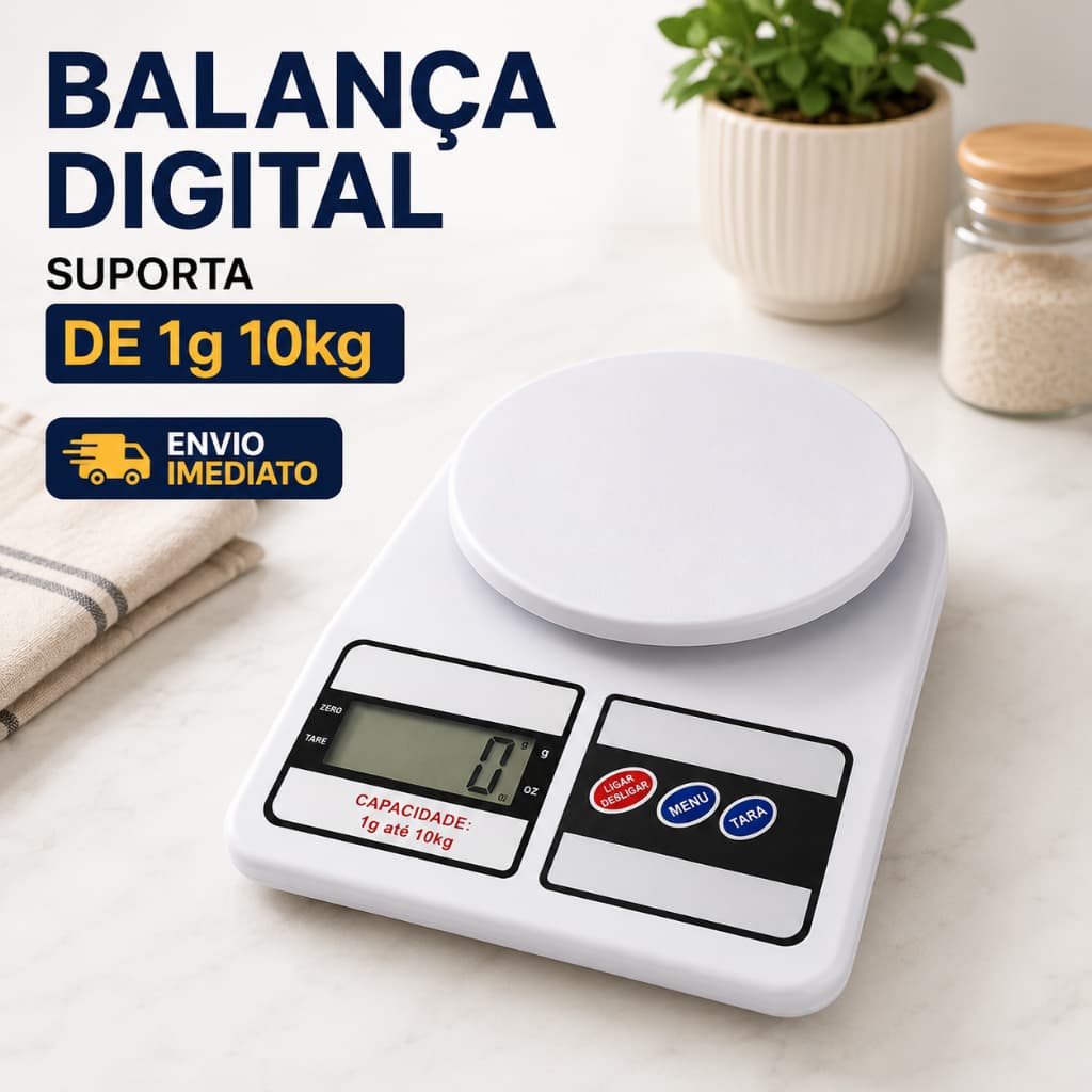 Balança Digital Cozinha Nutrição Embalagem Portátil Alta Precisão 10 kg