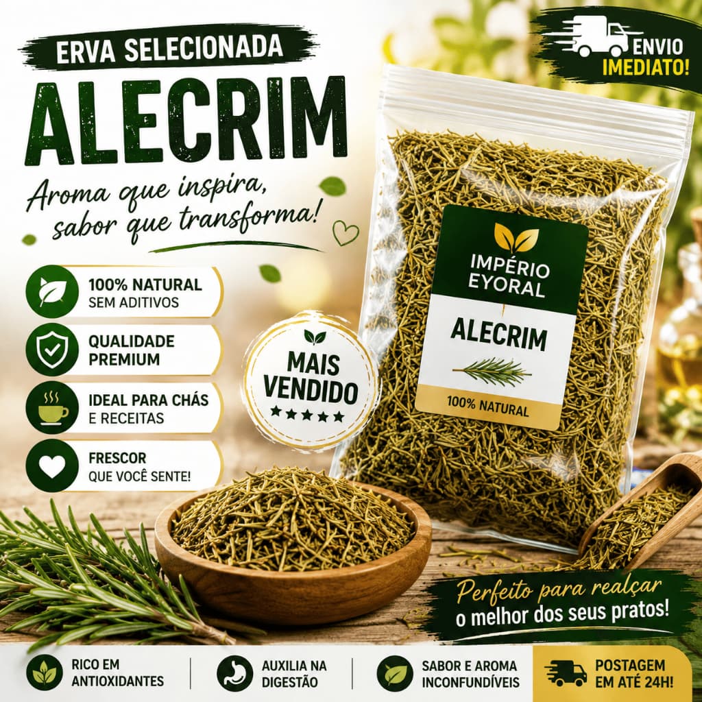 Alecrim NATURAL 100g Até 1kg Alecrin -  SELECIONADA Safra Nova