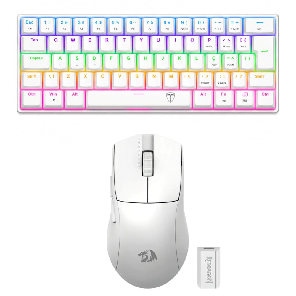 Kit sem fio Teclado Mecanico T-digger + Mouse Redragon King 1k