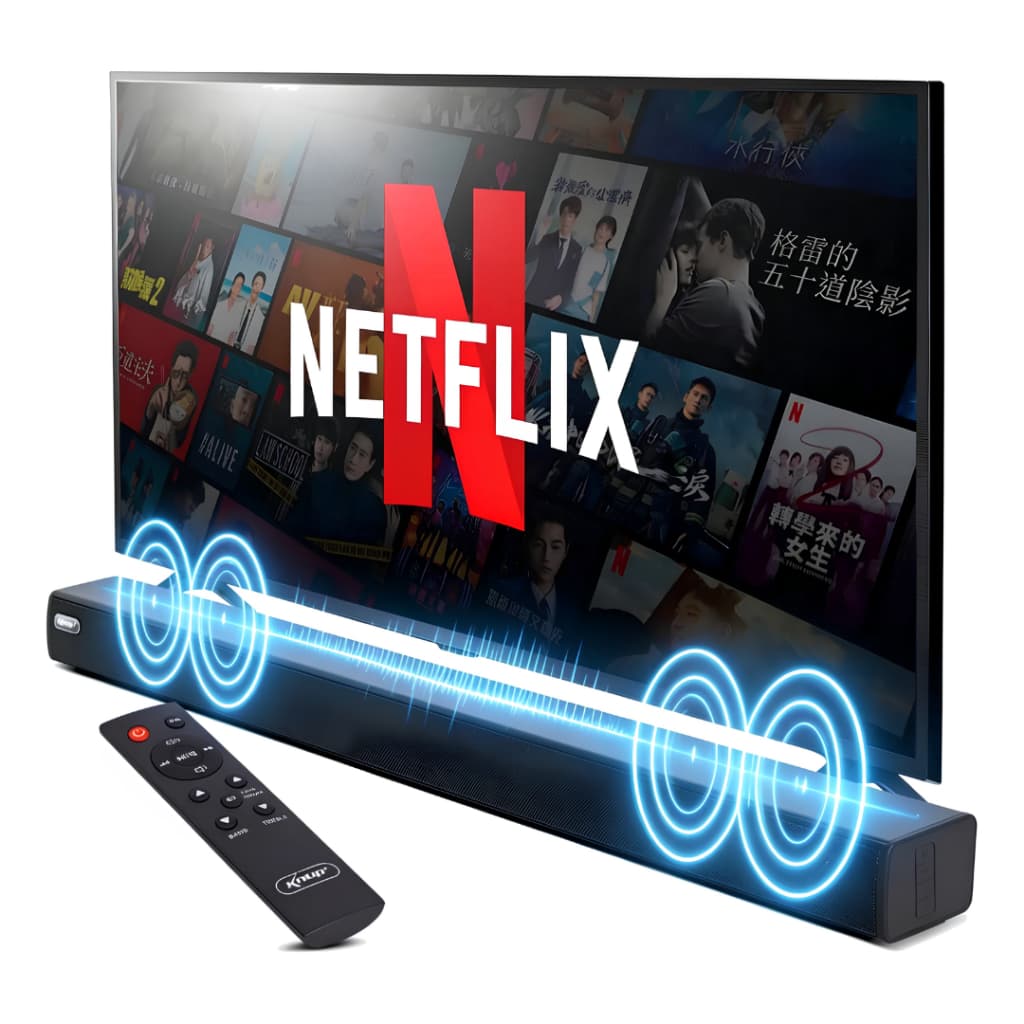Soundbar para TV PC Bluetooth 60W RMS Caixa de Som HDMI Óptico P2 RCA Potente 90cm Preta