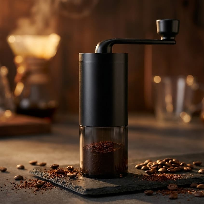 Moedor de Café Manual Portátil de Grãos com Moagem Ajustável para Café Fresco
