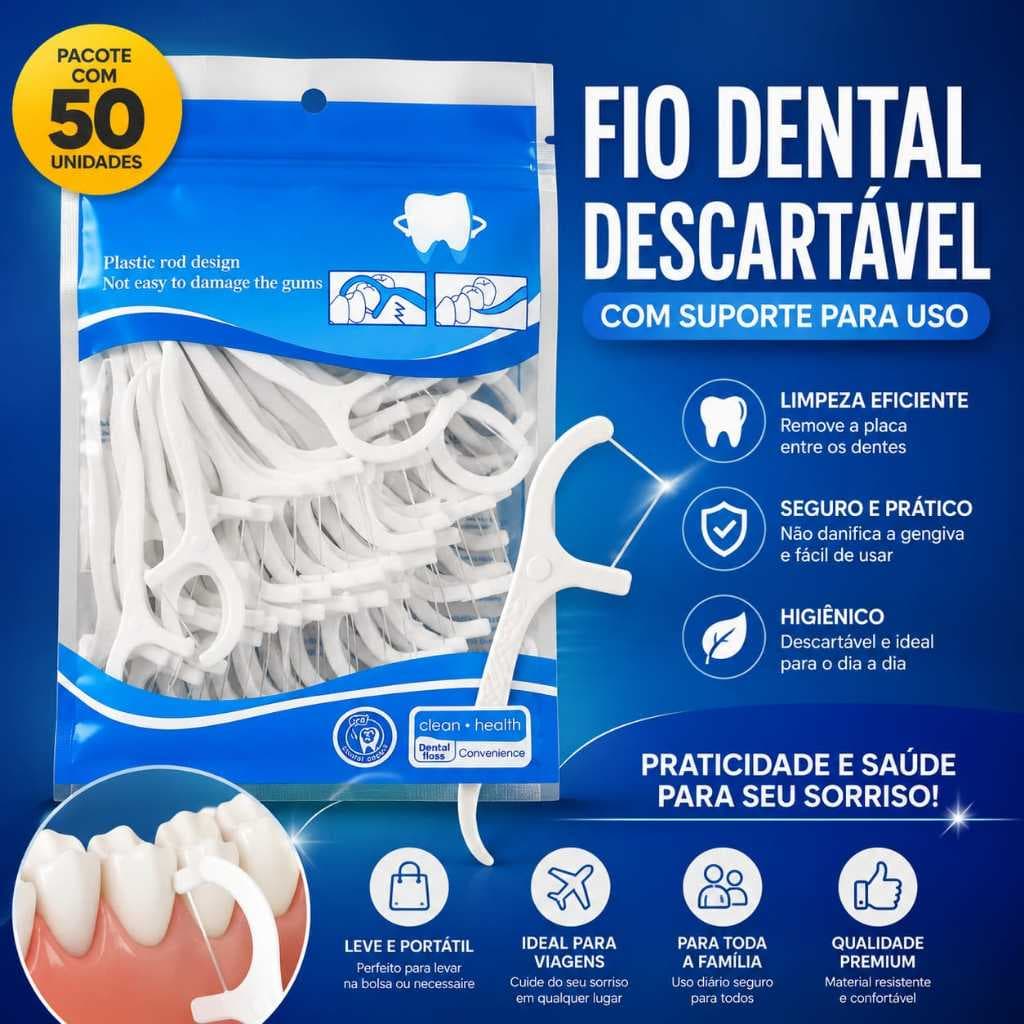 Fio Dental Infantil Adulto Pacote 50 un Forma De Arco Ultra Fina Para Crianças De Limpeza Bucal