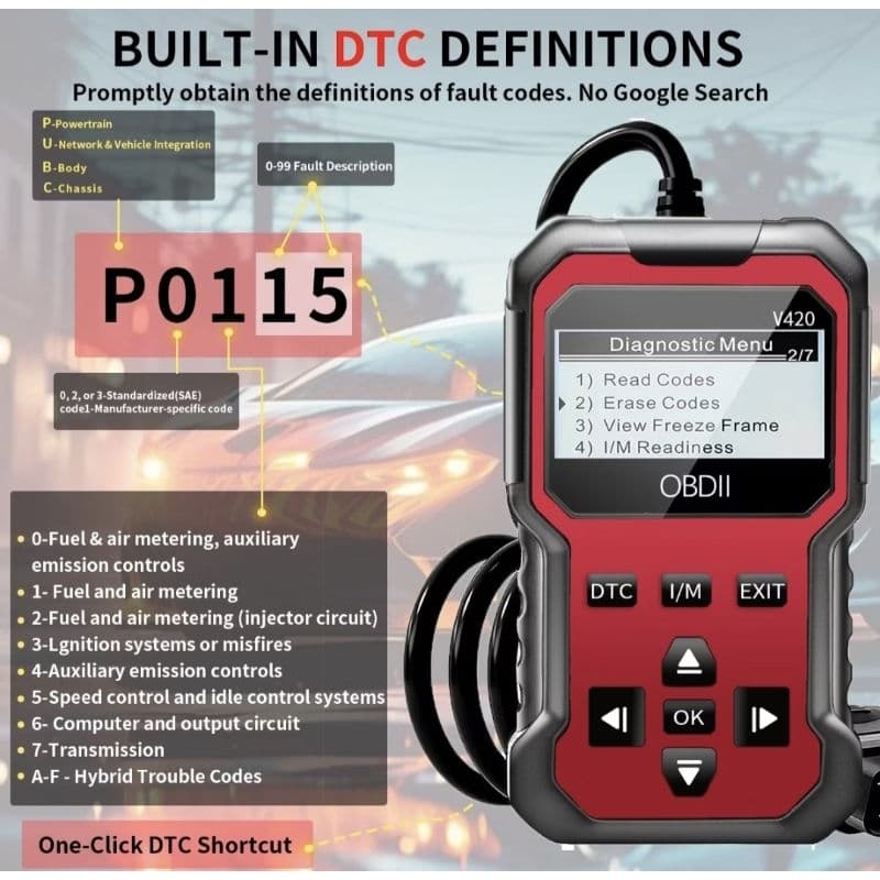 Scanner Automotivo OBD2 V420 – Diagnóstico Profissional