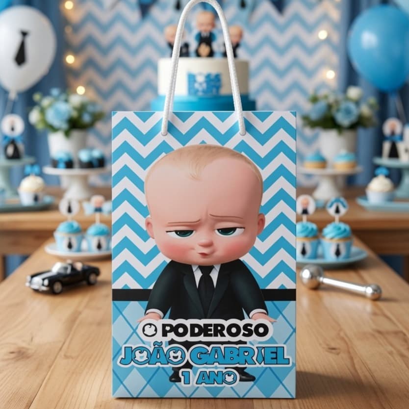 Sacolinha (P) Personalizada (10x16cm) festa Papel Fotográfico 180g - pegue e monte Tema PODEROSO CHEFINHO