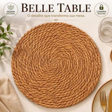 Descanso de Mesa Rústico 38cm Belle Table Suporte para Panela Prato Travessa Madeira Natural