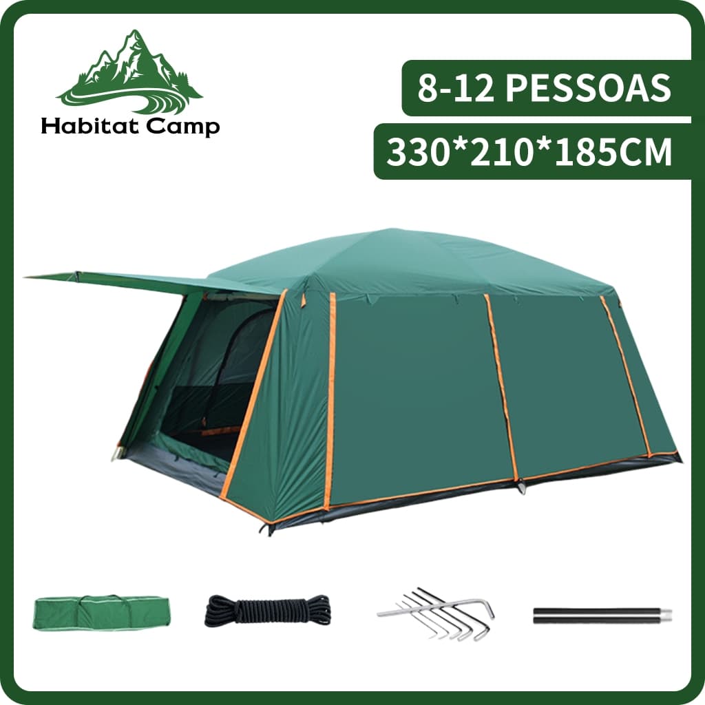 HABITAT CAMP Barraca Camping Acampamento8-12 Pessoas Impermeavel 4000mm Barraca Familiar Grande