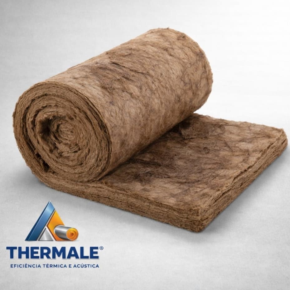 Kit 12 Mantas Lã de Rocha 32kg 25mm - 1200x600 - Área 8,64 m² - Isolamento térmico e Acústico.