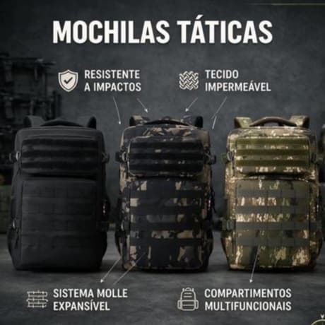 Mochila Militar Tática Feminino Masculino Impermeável Reforçada 30