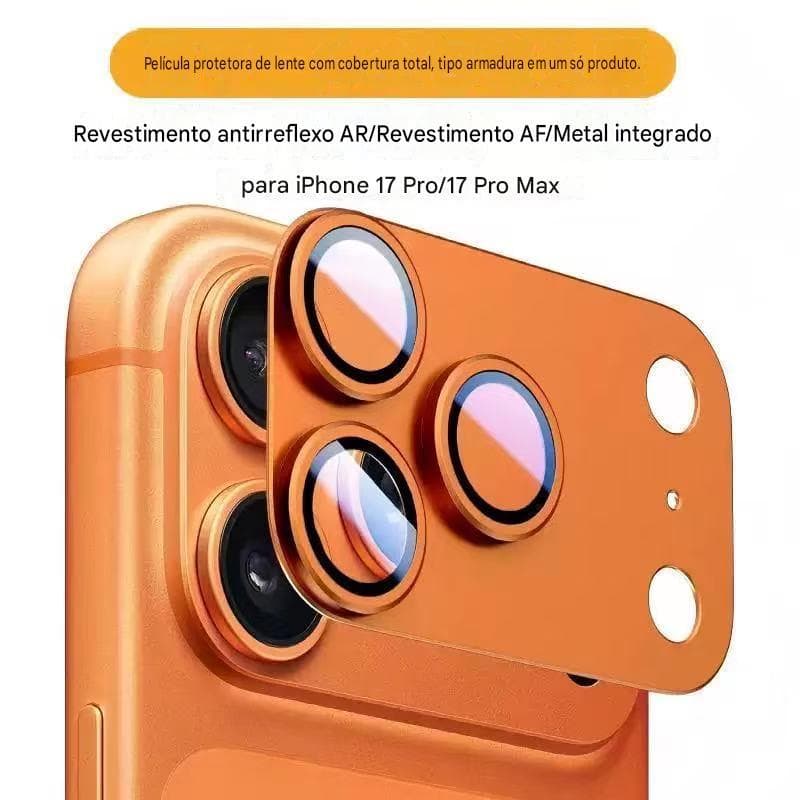 Película protetora metálica fosca para lentes da câmera do iPhone 17 Pro/17 Pro Max