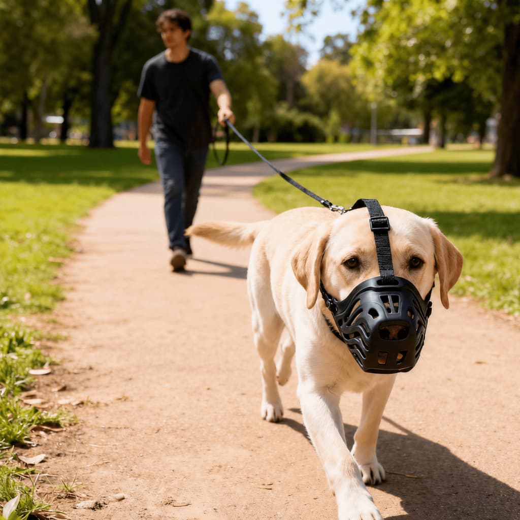 Focinheira para Cachorro Ajustável Antimordida Resistente Confortável com Fivela de Segurança