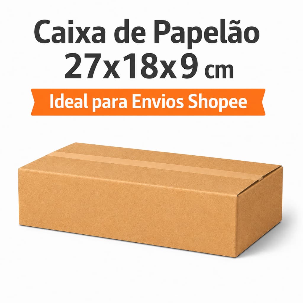 Kit 100/50/25 Caixas de Papelão 27x18x9 para Correios – Sedex e PAC | Embalagem Reforçada para Envio