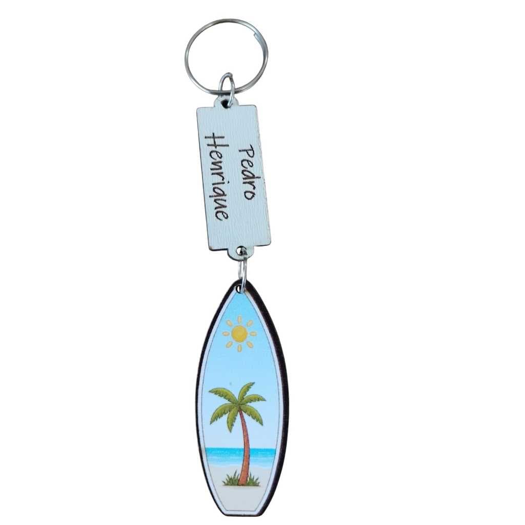 Kit Lembrancinha Chaveiros Adesivados Prancha de Surf Colorido MDF