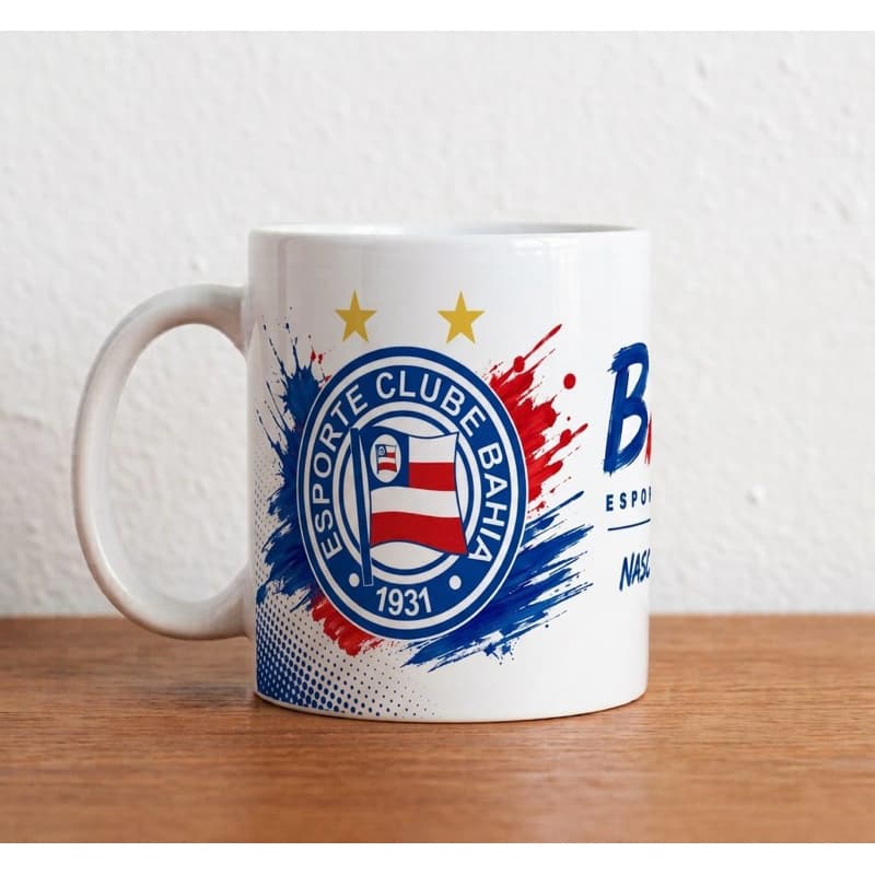 Caneca Personalizada Bahia Esporte Clube | Nome e Número | Torcedor Tricolor | Presente