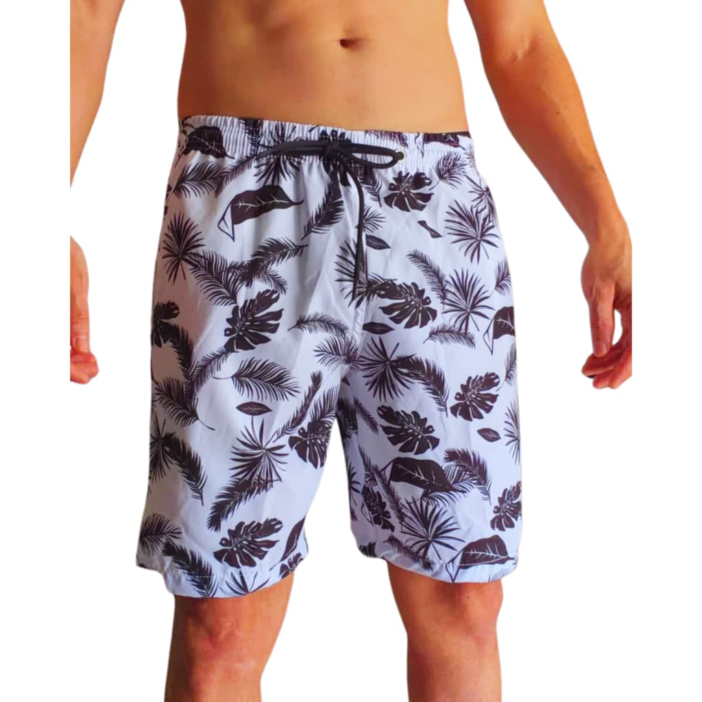 Short Estampado Tactel Elastano Bermuda de Praia Floral Surf Mauricinho Treino Academia e Cross fit