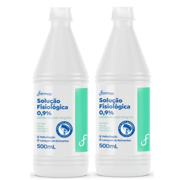 Soro Fisiológico kit c/2 500ml casa Inalação Lavagem nasal