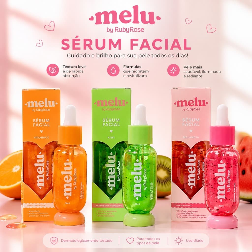 Sérum Facial Melu By Ruby Rose 35ml Nutritivo Hidrata Detox Antioxidante