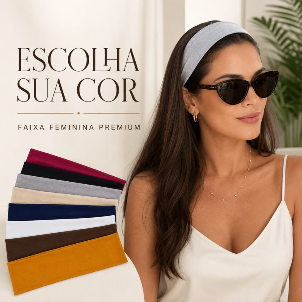Faixa De Cabelo Feminina Headband Canelada Tiara Penteados Academia Casual Preto E Colorido esporte