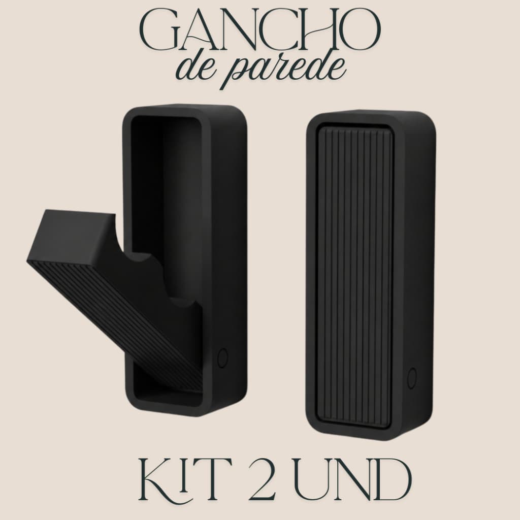 KIT 2 Unidades Gancho De Parede 3D Moderno Com Fita Adesiva Organizador Para Casa Quarto Banheiro E Escritório