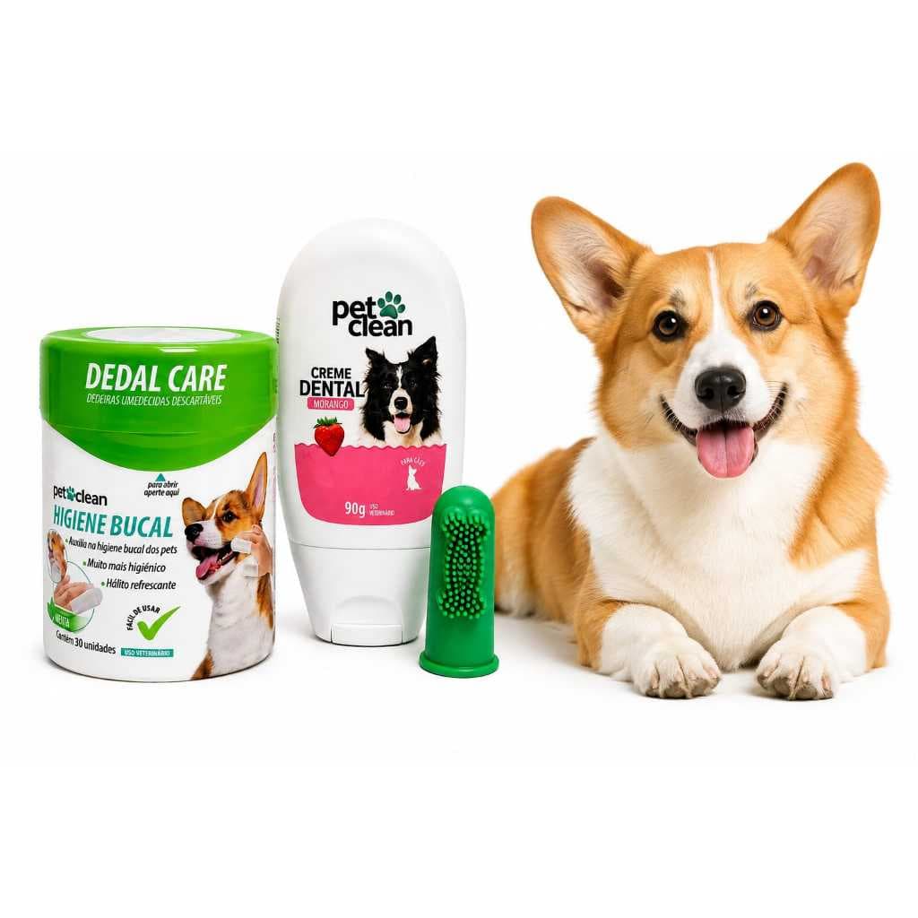 Pasta de Dente P/ Cães e Gatos Creme Dental Morango e Menta 90g Pet Clean