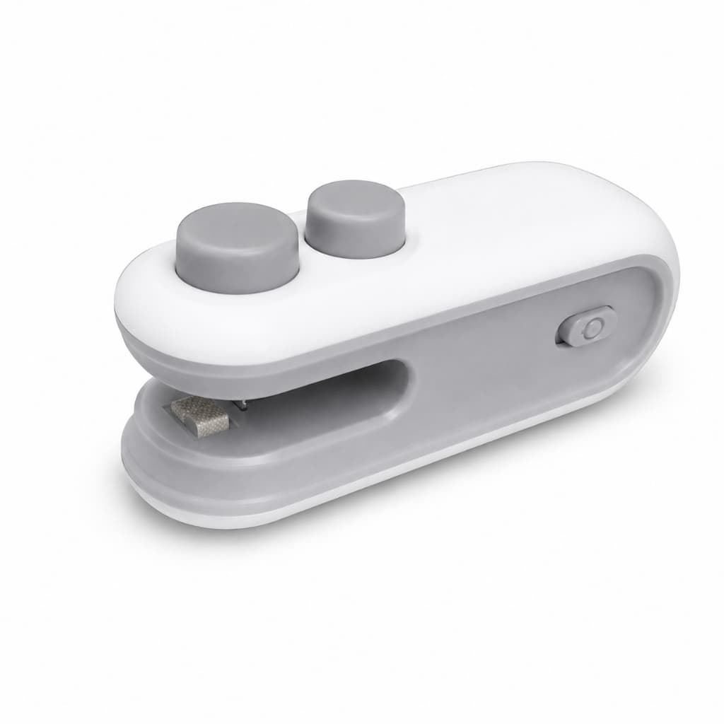 Mini Seladora Portátil 2 em 1 Sela e Rasga Embalagens Recarregável USB com Ímã