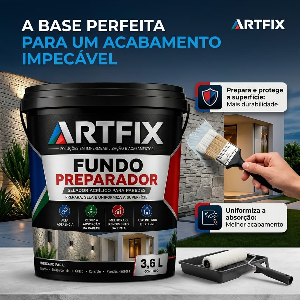 Fundo Preparador de Paredes 3,6L - Selagem e Uniformização de Superfícies Porosas