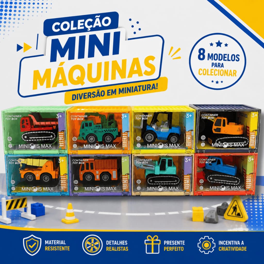Mini Carrinho de Construção Fricção com Container Empilhável Caminhão Máquina Veículo Brinquedo Infantil 3+